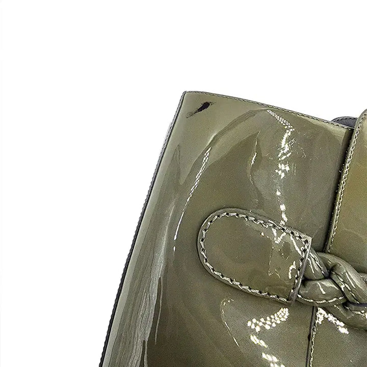 [BUNJANG] Valentino Patent Leather Gray Long Boots / 발렌티노 페이던트 그레이 롱부츠 38