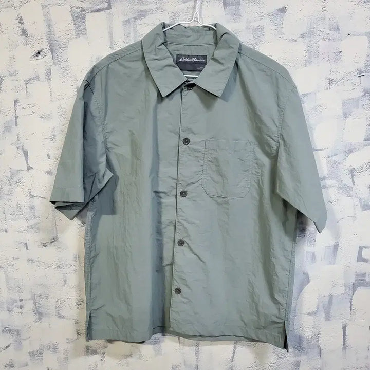 [BUNJANG] Eddie Bauer Crisp Cotton Short Sleeve Shirt Green L / 에디바우어 바스락 반팔 셔츠 그린 L