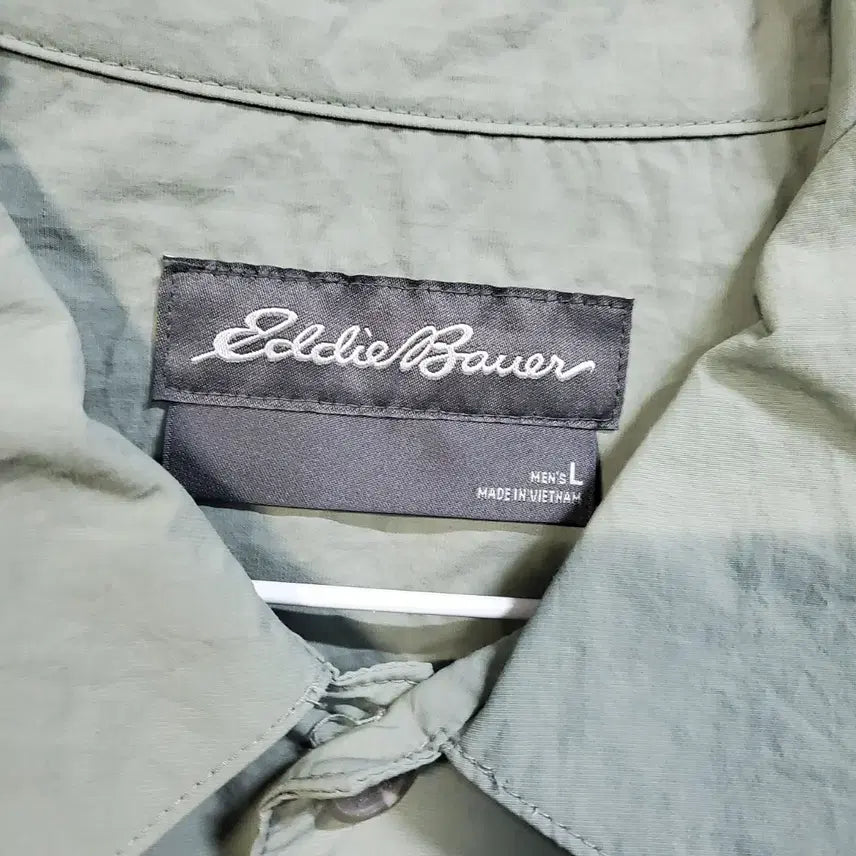 [BUNJANG] Eddie Bauer Crisp Cotton Short Sleeve Shirt Green L / 에디바우어 바스락 반팔 셔츠 그린 L
