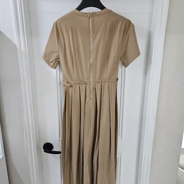 [BUNJANG] Basic Round Neck Woven String Dress / 베이직 라운드넥 우븐 스트링 원피스