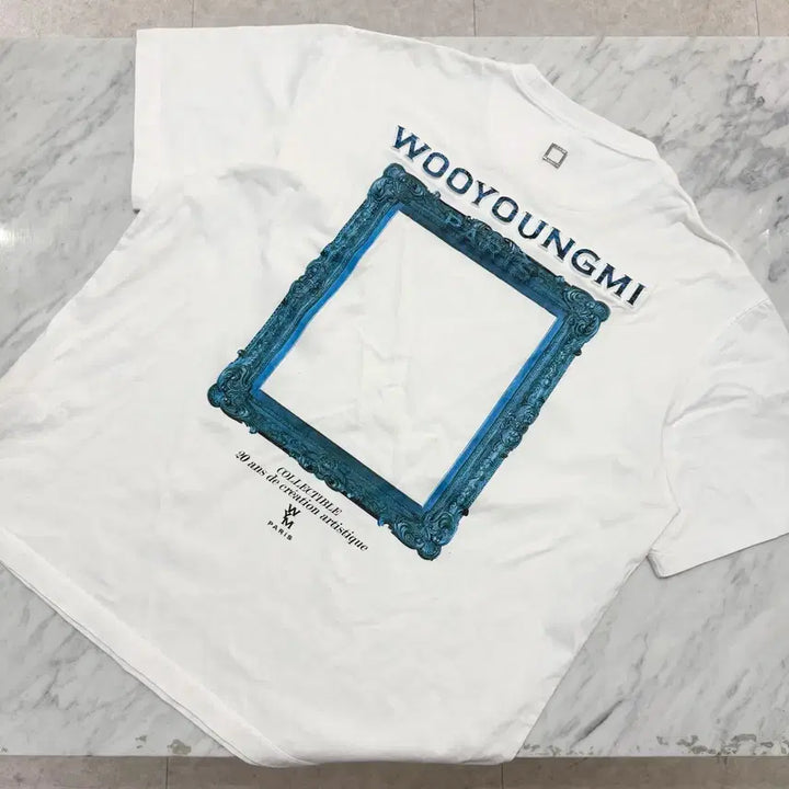 [BUNJANG] Wooyoungmi Frame Back Logo Short Sleeve T-Shirt Size 48 / [정품 48] 우영미 프레임 백로고 반팔