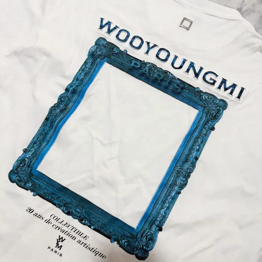 [BUNJANG] Wooyoungmi Frame Back Logo Short Sleeve T-Shirt Size 48 / [정품 48] 우영미 프레임 백로고 반팔