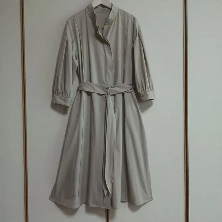 [BUNJANG] VESSE Beige Nylon Blend 3/4 Sleeve Midi Dress Size 66 / VESSE 베이지 바스락 원피스 66