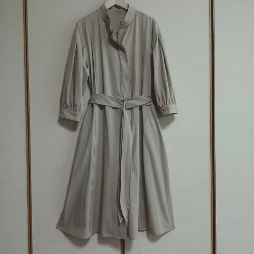 [BUNJANG] VESSE Beige Nylon Blend 3/4 Sleeve Midi Dress Size 66 / VESSE 베이지 바스락 원피스 66