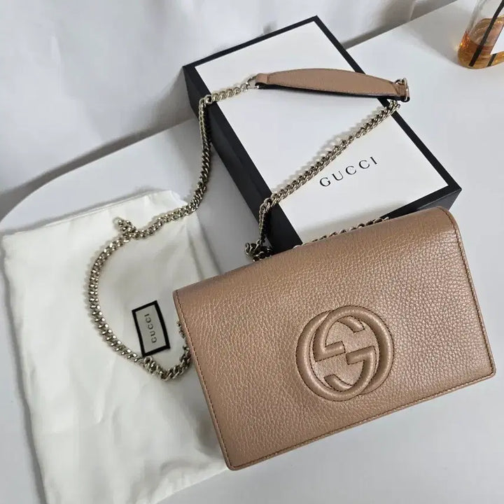 [BUNJANG] Gucci Soho Leather Chain Wallet On Chain (WOC) Bag / 구찌 소호 레더 체인 크로스백 구찌woc