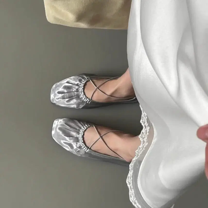 [BUNJANG] Mesh See-through Balletcore Flat Shoes / 망사 시스루 발레코어 플랫슈즈