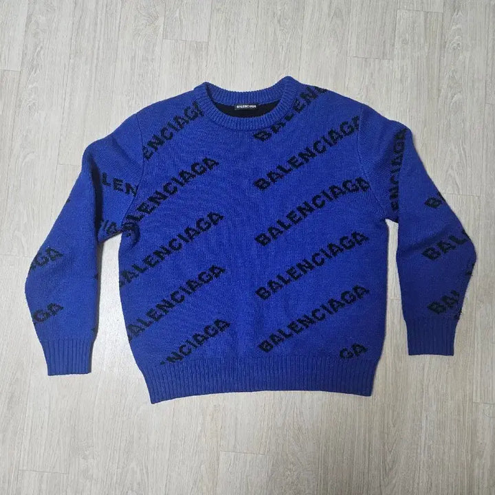 [BUNJANG] Balenciaga Multi Logo Knit Blue / [S] 발렌시아가 멀티로고 니트 블루