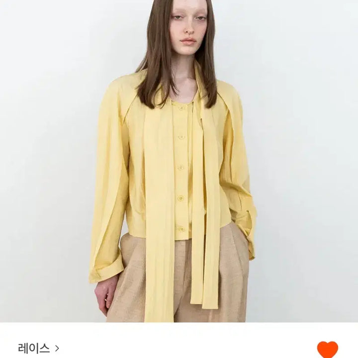 [BUNJANG] rrace Lace Tie Blouse Yellow / rrace 레이스 타이블라우스