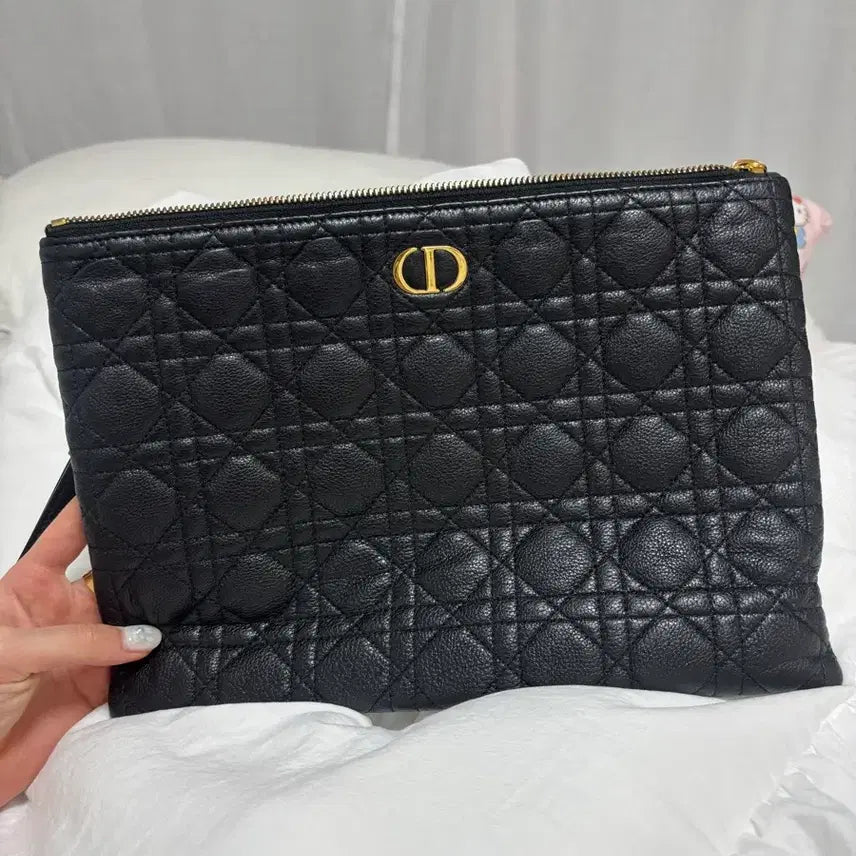 [BUNJANG] Dior Caro Clutch Bag Large Black / 디올 카로 클러치백 라지