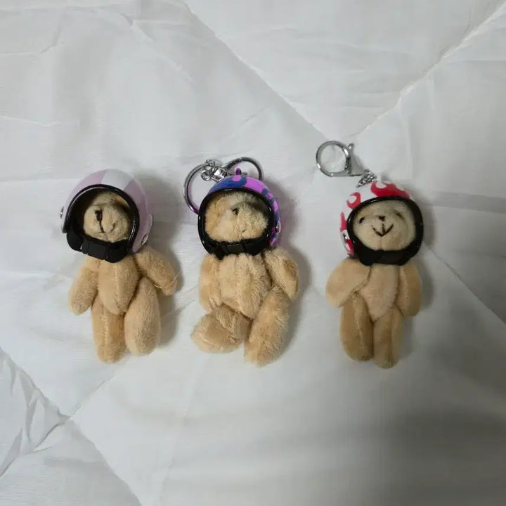 [BUNJANG] Helmet Bear Bundle Set Keyring / 헬멧 곰 일괄 키링 인형 가방걸이 열쇠고리 베어