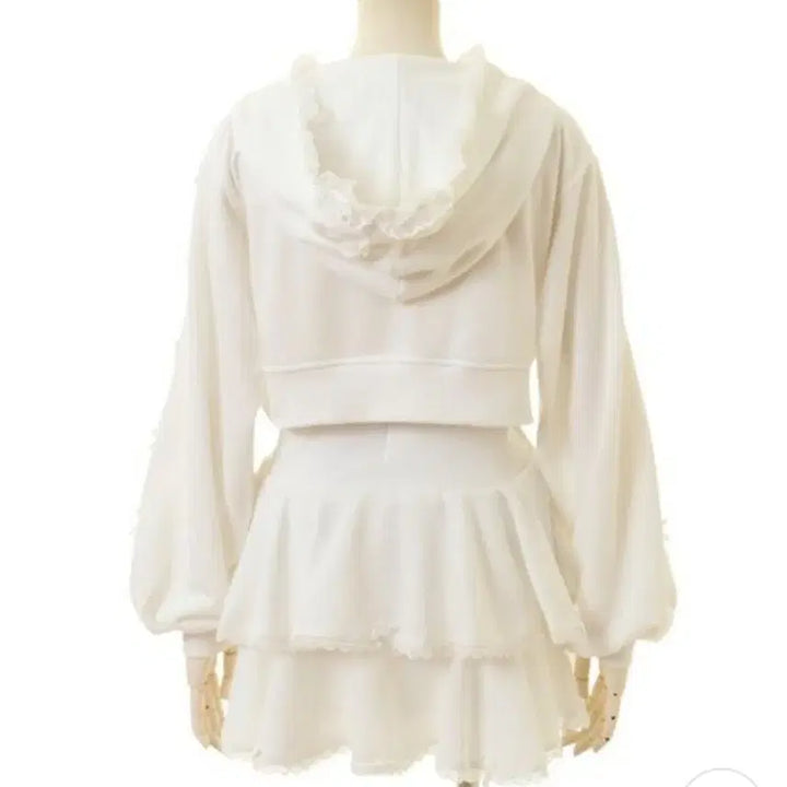 [BUNJANG] Lizlisa Ribbon Hoodie Set-up (White) / 리즈리사 리본 후드티 셋업 (화이트)