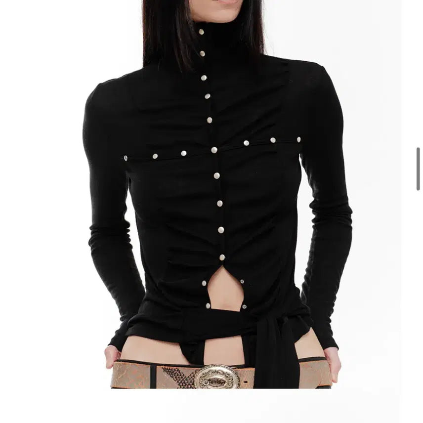 [BUNJANG] 2000Archives Lena Shirring High Neck Top / 2000아카이브스 LENA SHIRRING HIGH NECK TOP