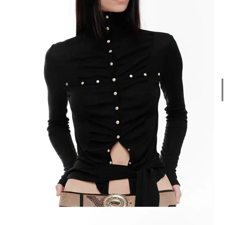 [BUNJANG] 2000Archives Lena Shirring High Neck Top / 2000아카이브스 LENA SHIRRING HIGH NECK TOP