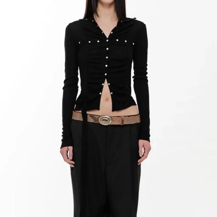 [BUNJANG] 2000Archives Lena Shirring High Neck Top / 2000아카이브스 LENA SHIRRING HIGH NECK TOP