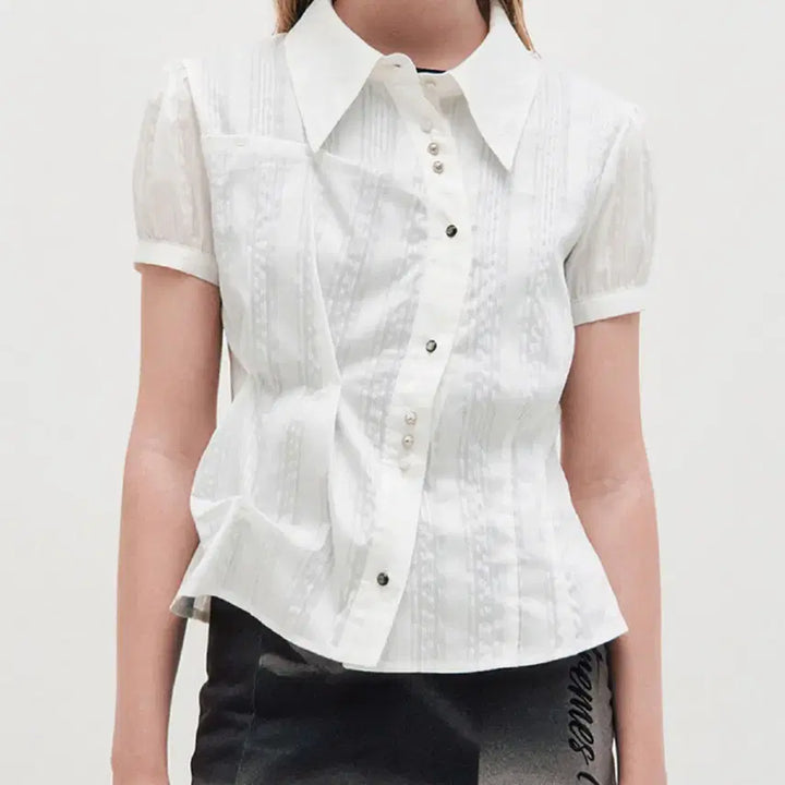 [BUNJANG] Jisoo DOZI Puffed Button Up Shirt / 킴지수 DOZI - Puffed Button Up Shirt _ OFF