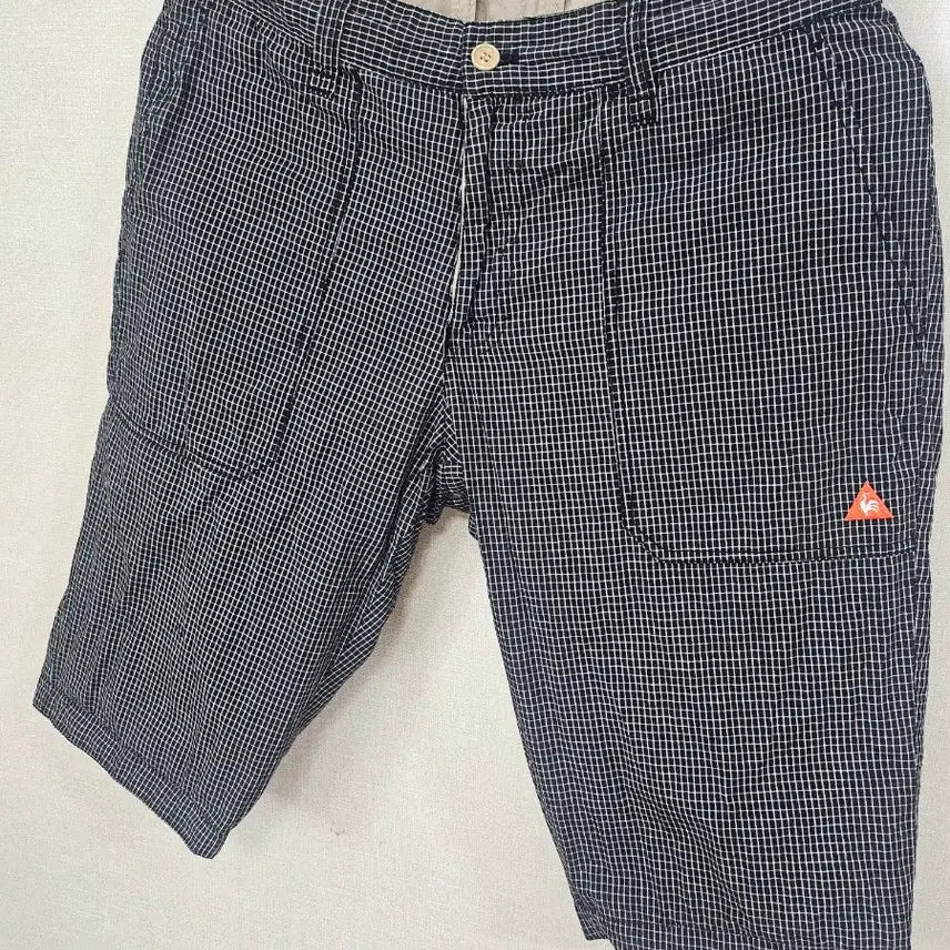 [BUNJANG] Le Coq Sportif Reversible Cotton Shorts Checkered + Beige / 르꼬끄  양면 면 반바지 체크 +베이지 82
