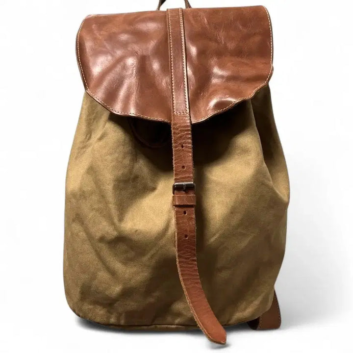 [BUNJANG] Paquet Japanese Canvas &amp; Leather Drawstring Rucksack / 파케 paquet 백팩 재패니즈 더블알엘 혹은 랄프로렌 스타일 추천합니다
