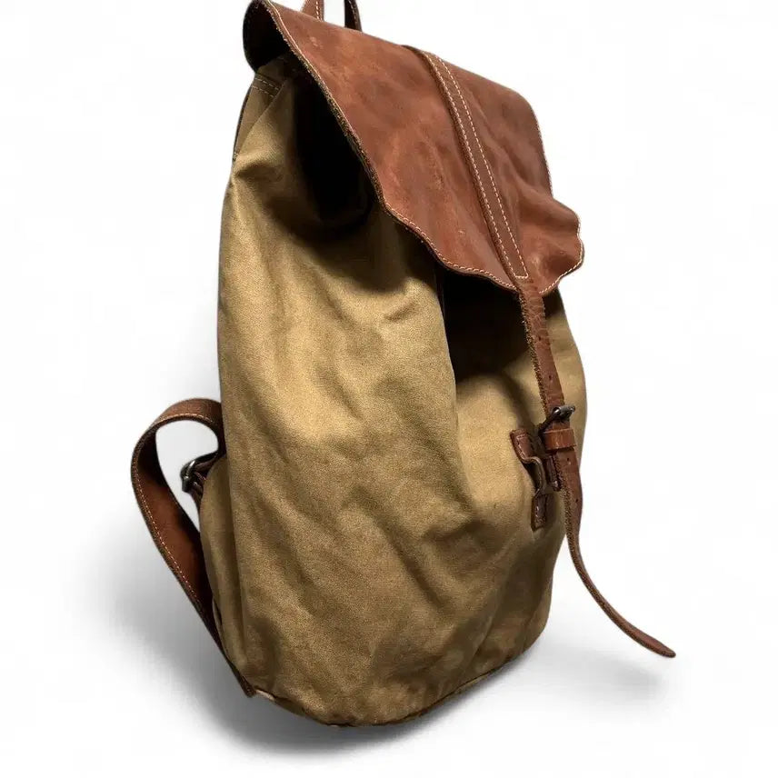 [BUNJANG] Paquet Japanese Canvas &amp; Leather Drawstring Rucksack / 파케 paquet 백팩 재패니즈 더블알엘 혹은 랄프로렌 스타일 추천합니다