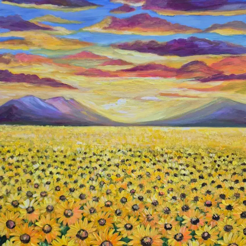 [BUNJANG] Sunflower Field at Sunset - Oil Painting / 빛의 계절