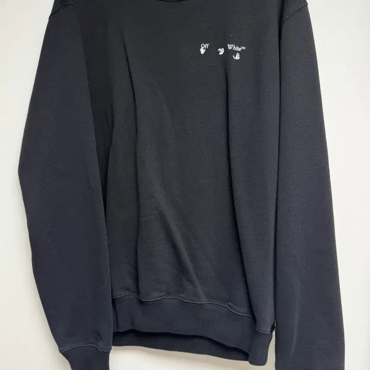 [BUNJANG] Off-White Embroidered Logo Sweatshirt Black M / 오프화이트 자수 로고 맨투맨티 블랙
