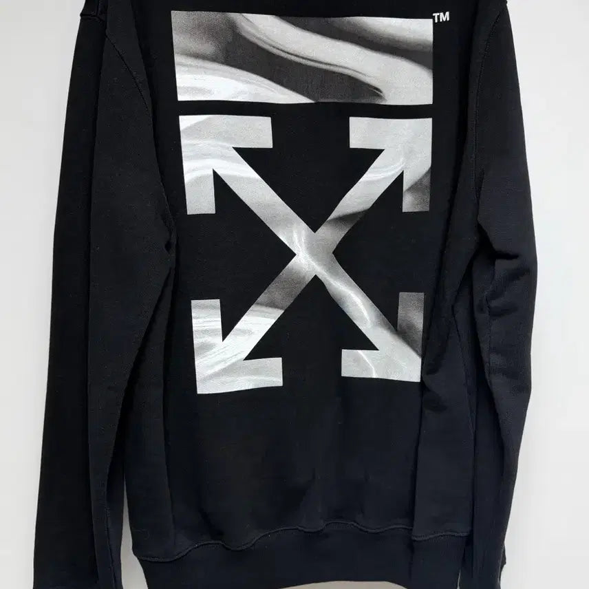 [BUNJANG] Off-White Embroidered Logo Sweatshirt Black M / 오프화이트 자수 로고 맨투맨티 블랙