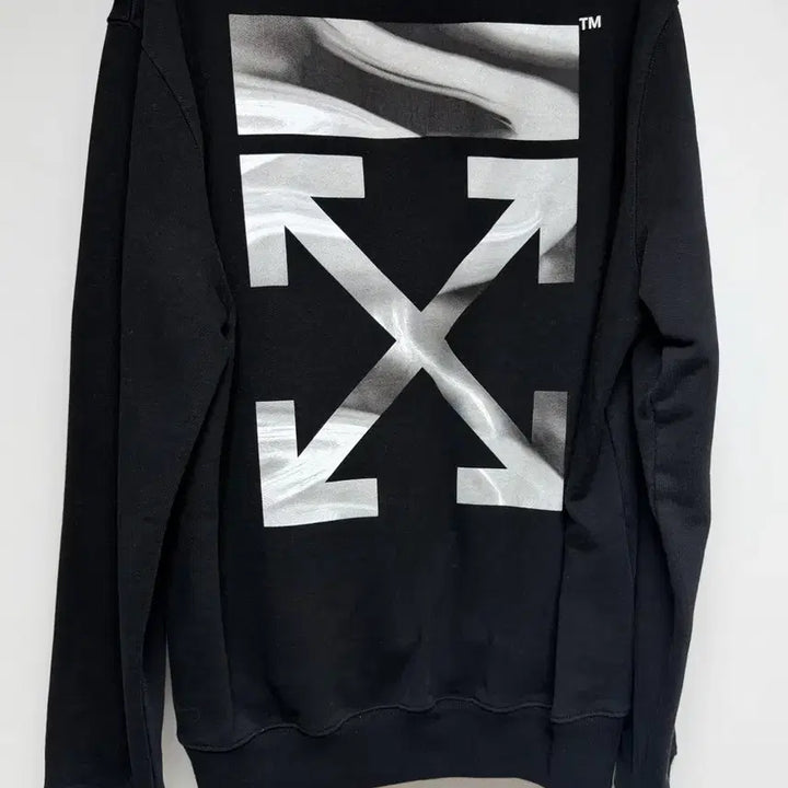 [BUNJANG] Off-White Embroidered Logo Sweatshirt Black M / 오프화이트 자수 로고 맨투맨티 블랙