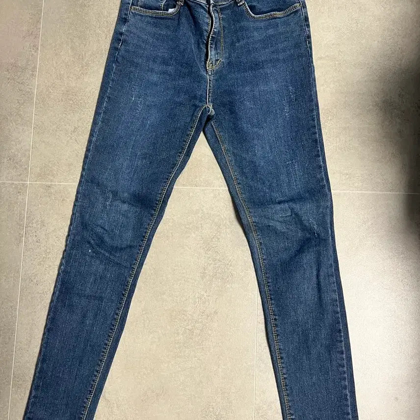 [BUNJANG] Spandex Washed Jeans with Inner Banding (L Size) / 안쪽 밴딩 스판 워싱 청바지 L사이즈