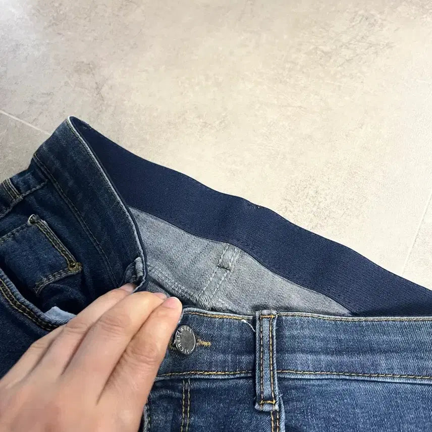 [BUNJANG] Spandex Washed Jeans with Inner Banding (L Size) / 안쪽 밴딩 스판 워싱 청바지 L사이즈