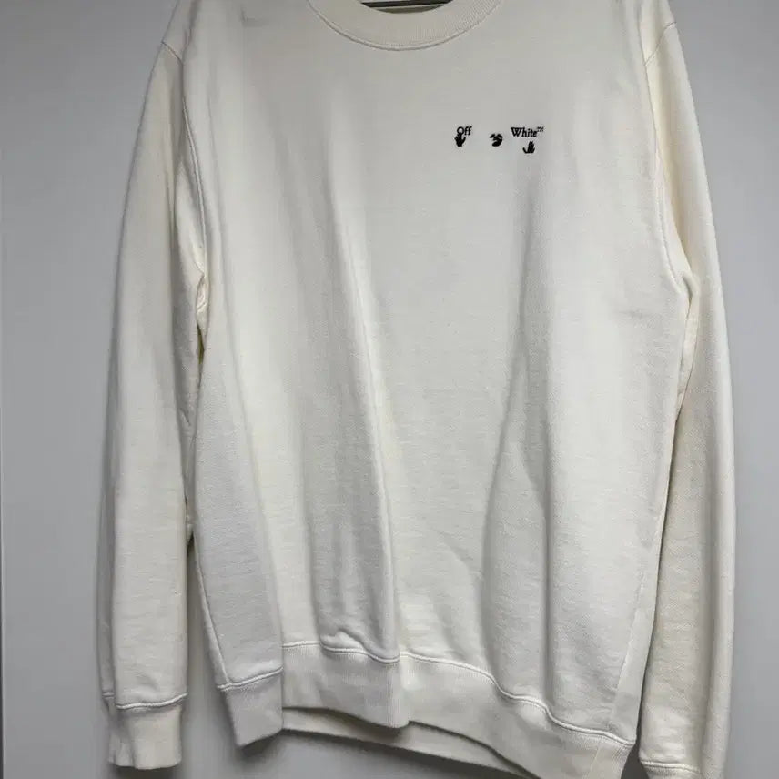[BUNJANG] Off-White Embroidered Logo Sweatshirt White / 오프화이트 자수 로고 맨투맨티 화이트