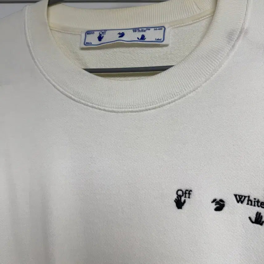 [BUNJANG] Off-White Embroidered Logo Sweatshirt White / 오프화이트 자수 로고 맨투맨티 화이트