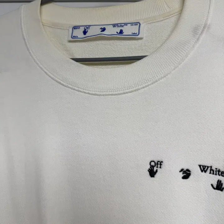 [BUNJANG] Off-White Embroidered Logo Sweatshirt White / 오프화이트 자수 로고 맨투맨티 화이트