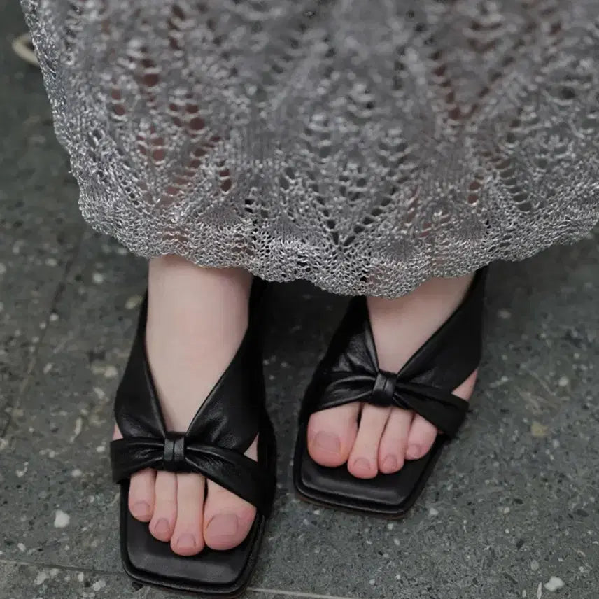 [BUNJANG] Archive Appke Curve Pumps Black Leather 4cm Heel Size 235 / 아카이브앱크 커브 펌프스