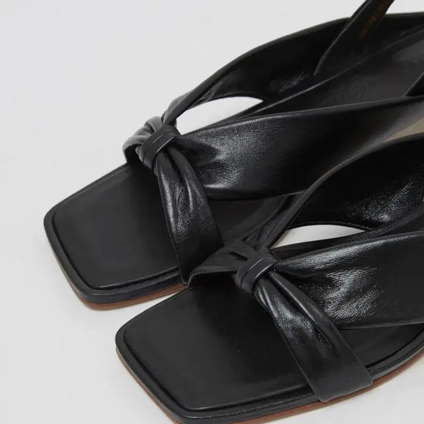 [BUNJANG] Archive Appke Curve Pumps Black Leather 4cm Heel Size 235 / 아카이브앱크 커브 펌프스