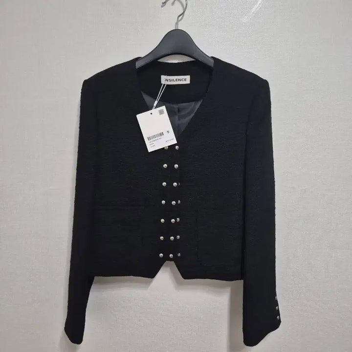 [BUNJANG] INSILENCE Snap Detail Tweed Jacket Black / 인사일런스 스냅 디테일 트위드 자켓