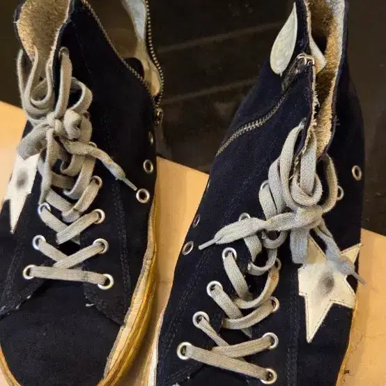 [BUNJANG] Golden Goose Navy Suede High-Top Sneakers (Size 41) / 골든구스 네이비 스웨이드 하이탑 스니커즈 41