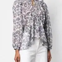 [BUNJANG] Isabel Marant Paisley Frill Silk Blouse Size M / 이자벨마랑 페이즐리 프릴 블라우스 38사이즈