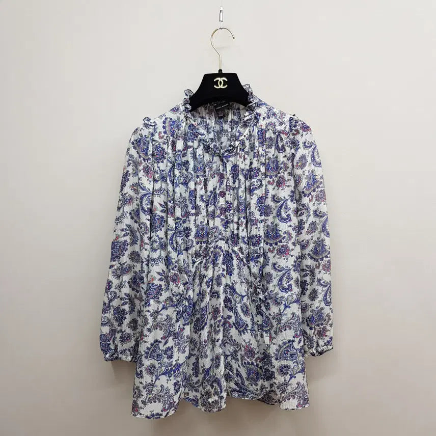[BUNJANG] Isabel Marant Paisley Frill Silk Blouse Size M / 이자벨마랑 페이즐리 프릴 블라우스 38사이즈