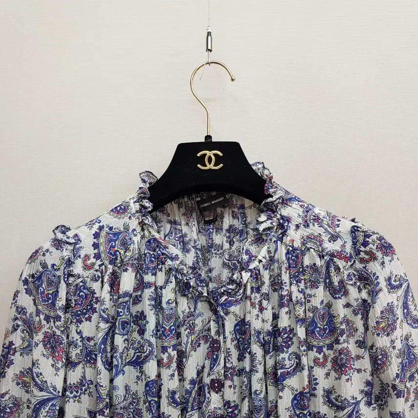 [BUNJANG] Isabel Marant Paisley Frill Silk Blouse Size M / 이자벨마랑 페이즐리 프릴 블라우스 38사이즈