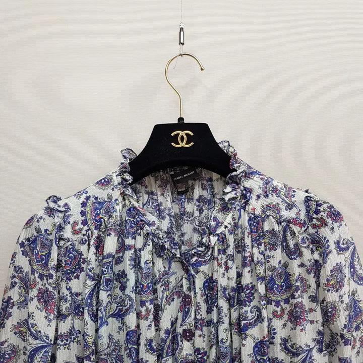 [BUNJANG] Isabel Marant Paisley Frill Silk Blouse Size M / 이자벨마랑 페이즐리 프릴 블라우스 38사이즈