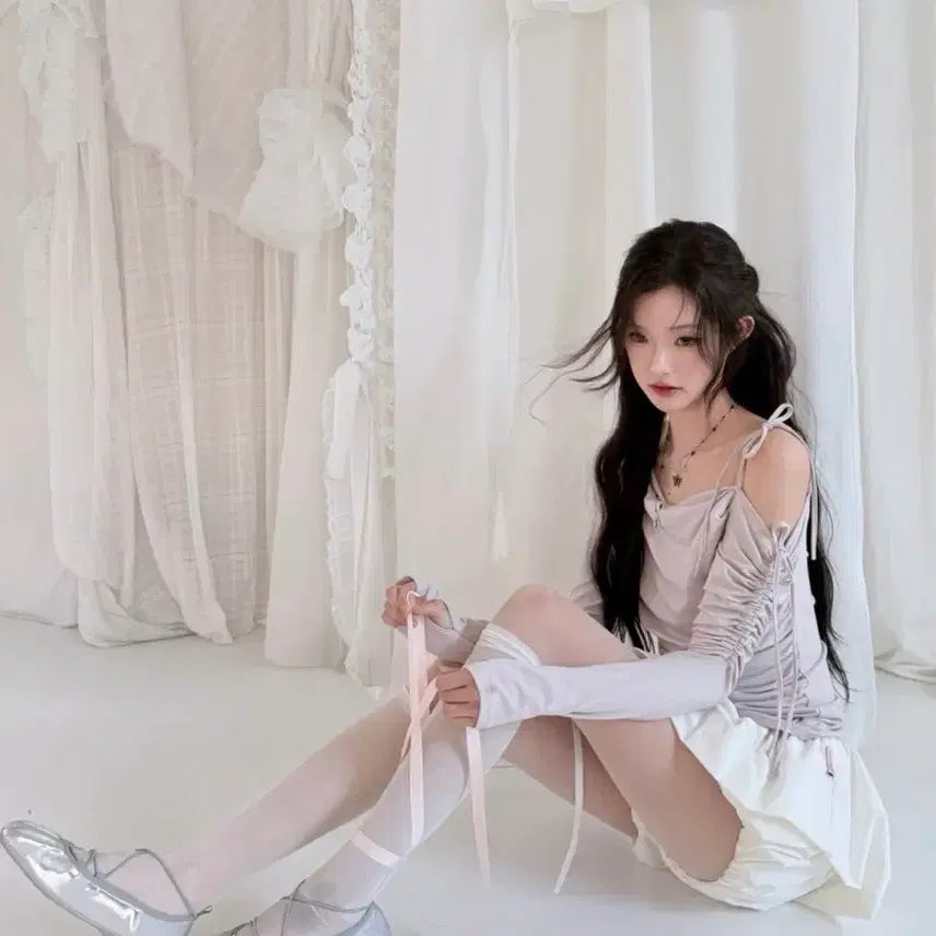 [BUNJANG] Newearlin Cats Draping One-Shoulder Top Pink / 일택포/새상품)뉴얼린 캣츠 드레이핑 원숄더탑 핑크 cats draping