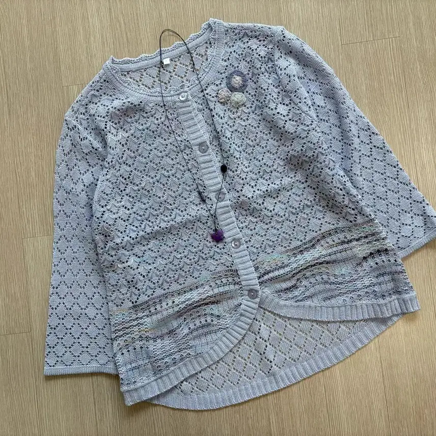 [BUNJANG] White Spider Crochet Cardigan / 화이트 바선생+크로쉐 가디건