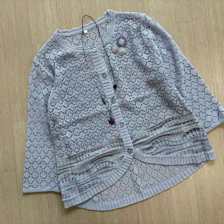 [BUNJANG] White Spider Crochet Cardigan / 화이트 바선생+크로쉐 가디건