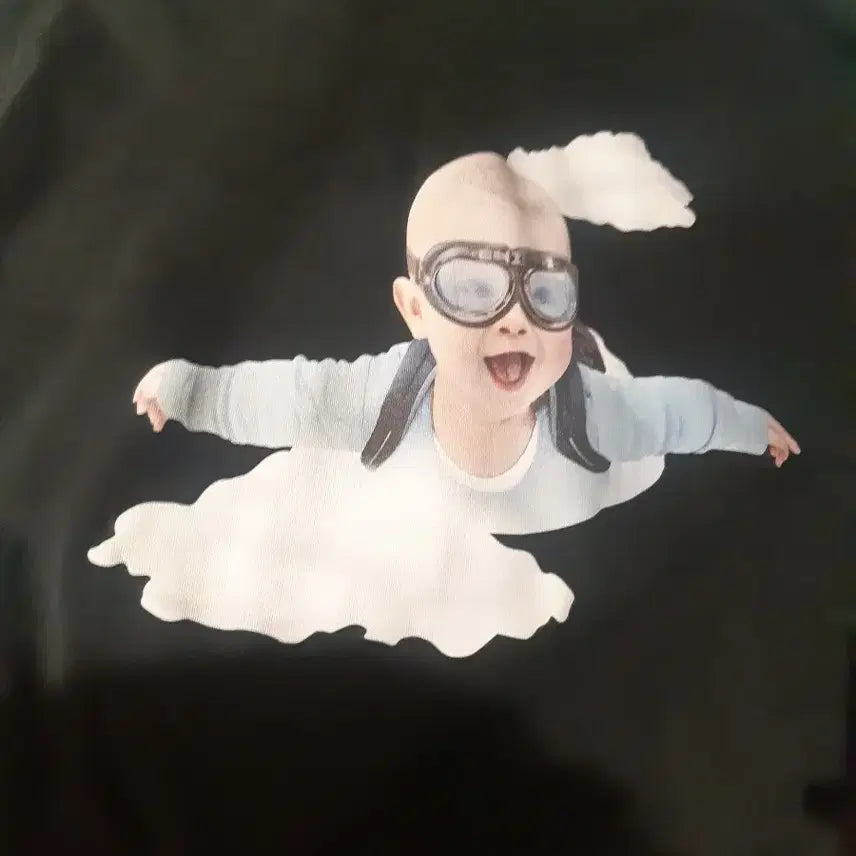 [BUNJANG] AcmedRavi Baby Astronaut Printing Hoodie / 아기 비행사 프린팅 검정색 후드티 아크메드라비 후드티
