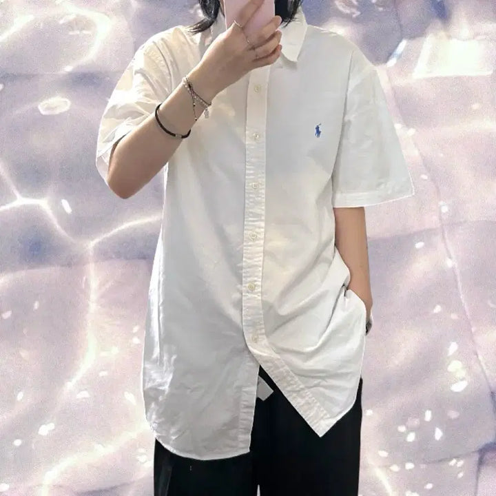 [BUNJANG] Polo Ralph Lauren New Model Short Sleeve Shirt White L / 폴로 랄프로렌 신형 반팔 셔츠 화이트 L