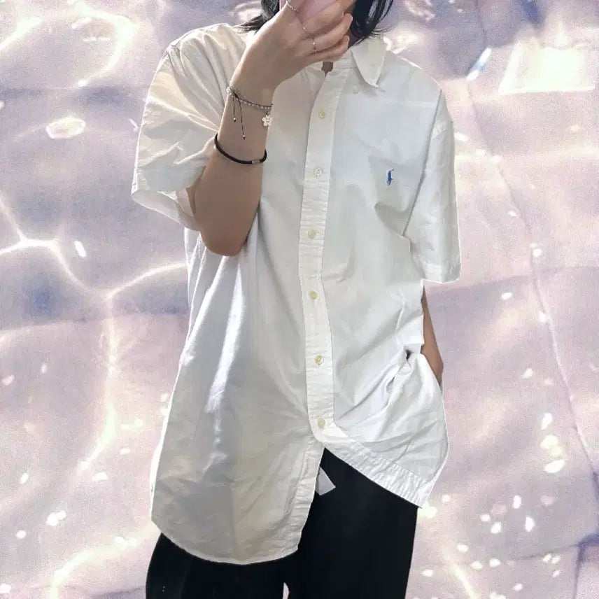 [BUNJANG] Polo Ralph Lauren New Model Short Sleeve Shirt White L / 폴로 랄프로렌 신형 반팔 셔츠 화이트 L