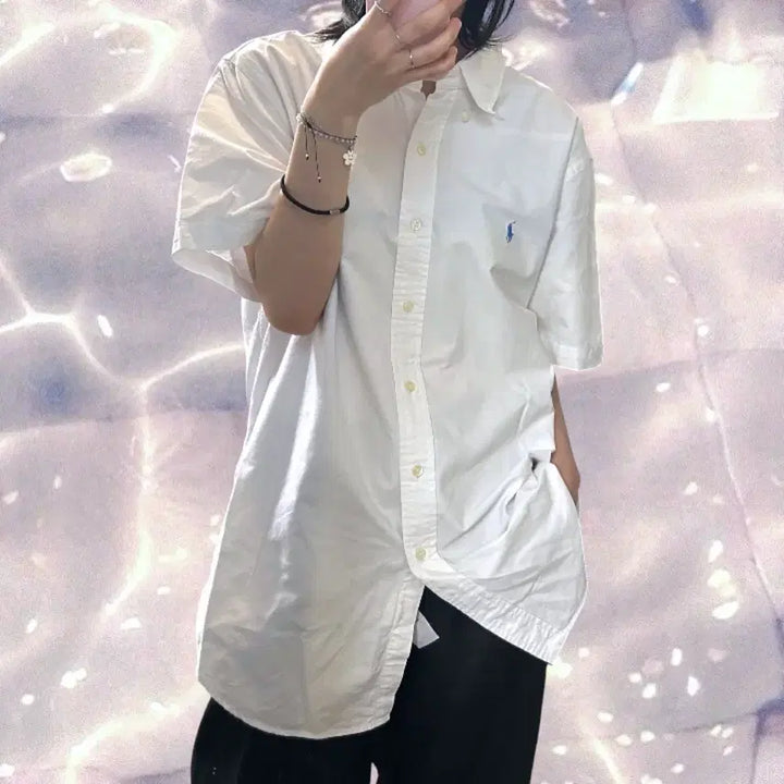 [BUNJANG] Polo Ralph Lauren New Model Short Sleeve Shirt White L / 폴로 랄프로렌 신형 반팔 셔츠 화이트 L