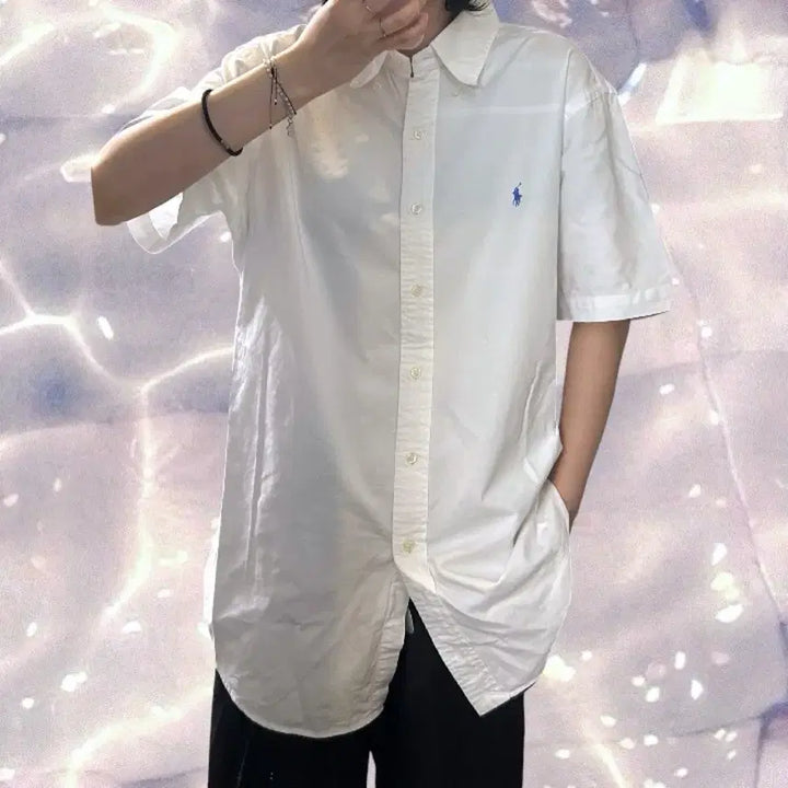 [BUNJANG] Polo Ralph Lauren New Model Short Sleeve Shirt White L / 폴로 랄프로렌 신형 반팔 셔츠 화이트 L