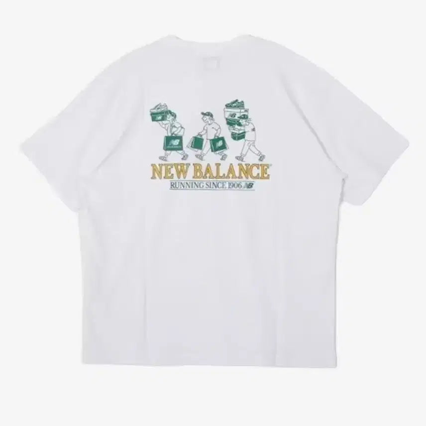 [BUNJANG] New Balance Lettering Graphic T-Shirt / 뉴발란스 레터링그래픽 그래픽 화이트, 블랙, 헌터 반팔 새상품