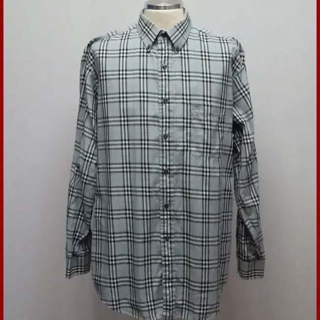 [BUNJANG] Burberry Grey Check Shirt Size 110 / 버버리/회색 체크 남방셔츠(-정품)/110사이즈/따봉구제(C-2)