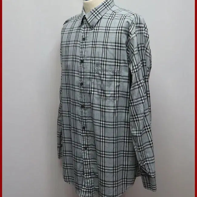 [BUNJANG] Burberry Grey Check Shirt Size 110 / 버버리/회색 체크 남방셔츠(-정품)/110사이즈/따봉구제(C-2)